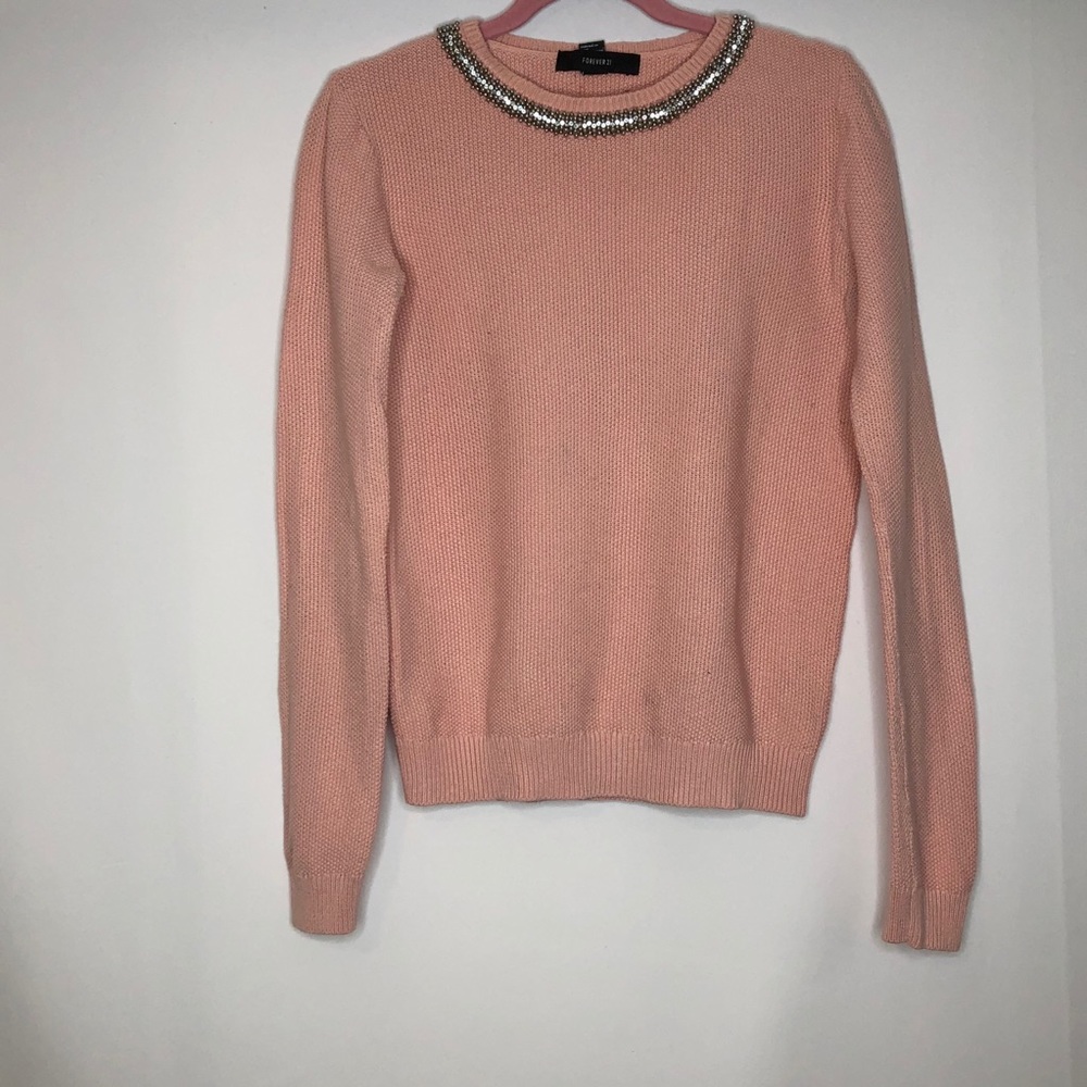 Forever 21 Jeweled Collar Sweater